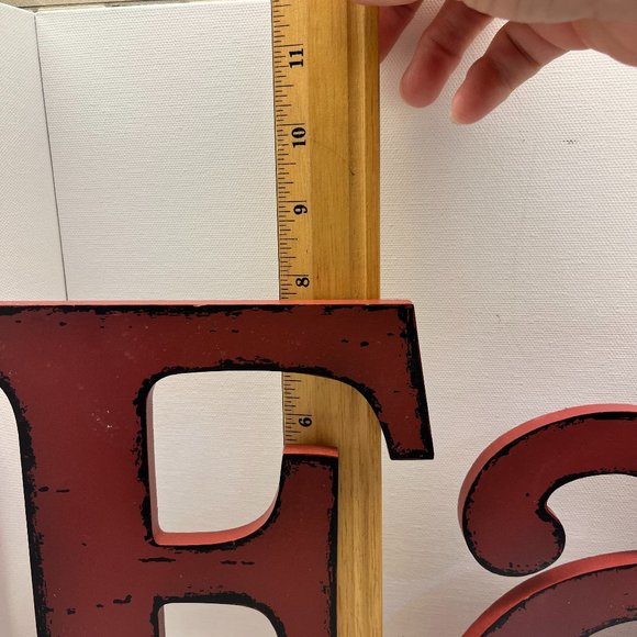 NWOT Hobby Lobby Home Decor EAT red wooden sign with hanging hardware, 16L x 8T - Picture 2 of 9
